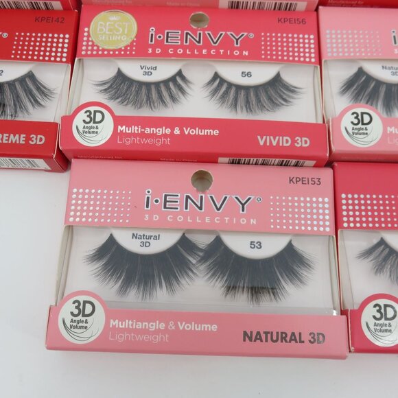 Lot of 28 I Envy by KISS 3D Collection Strip Eyelashes Black NO Adhesive NEW - Picture 8 of 13
